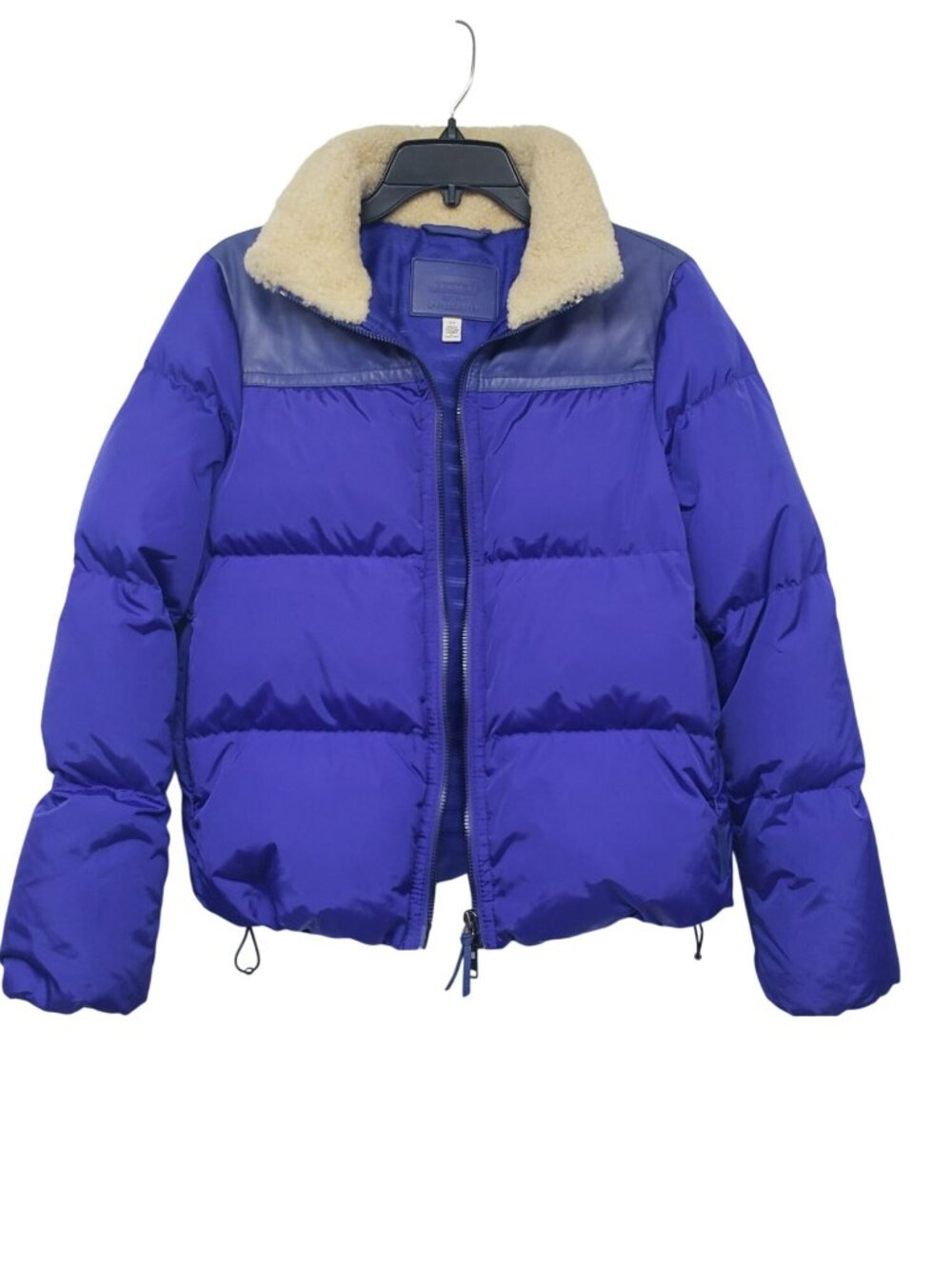 Coach $348 Purple Puffer Leather Shearling Collar Down Jacket Womens S - Picture 2 of 16
